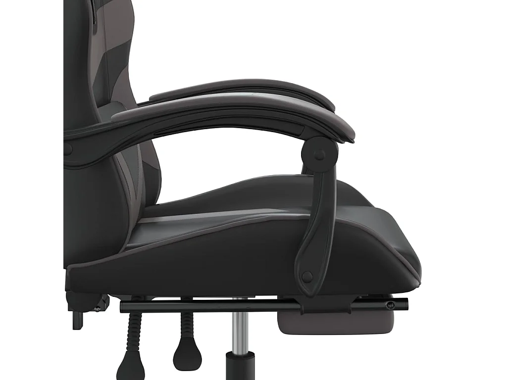 Gaming-Stuhl mit Fußstütze Schwarz und Grau Kunstleder