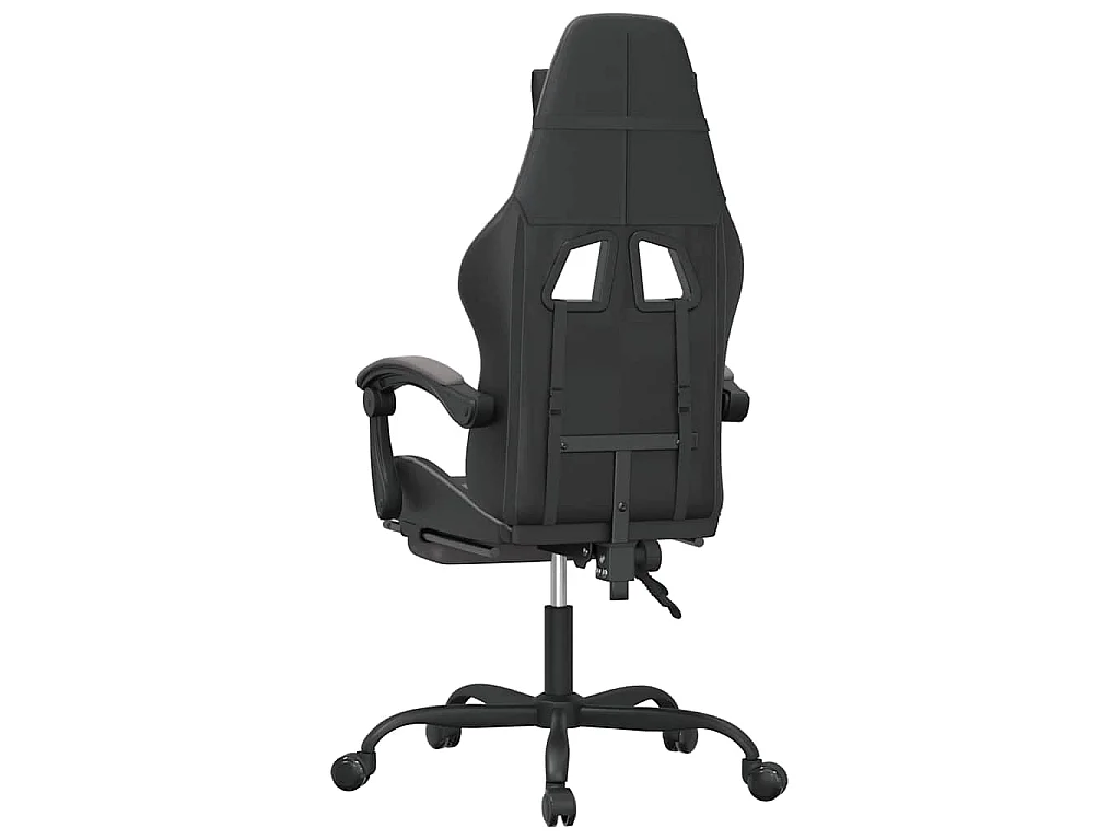 Chaise de jeu avec repose-pied Noir et gris Similicuir