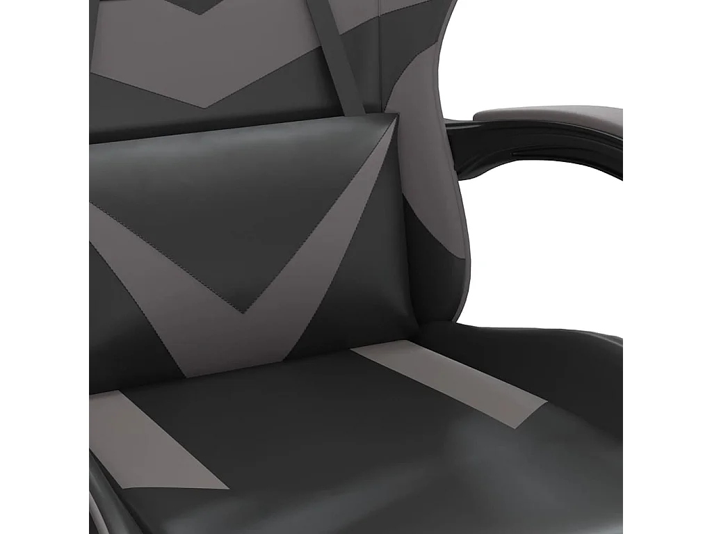 Chaise de jeu avec repose-pied Noir et gris Similicuir