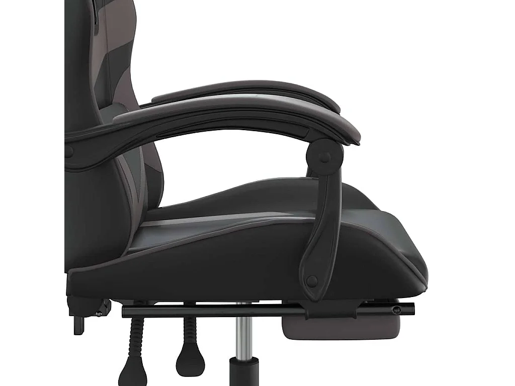 Chaise de jeu avec repose-pied Noir et gris Similicuir
