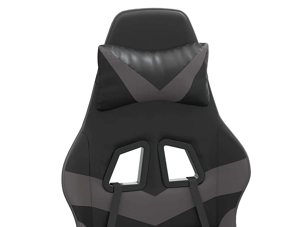 Chaise de jeu avec repose-pied Noir et gris Similicuir