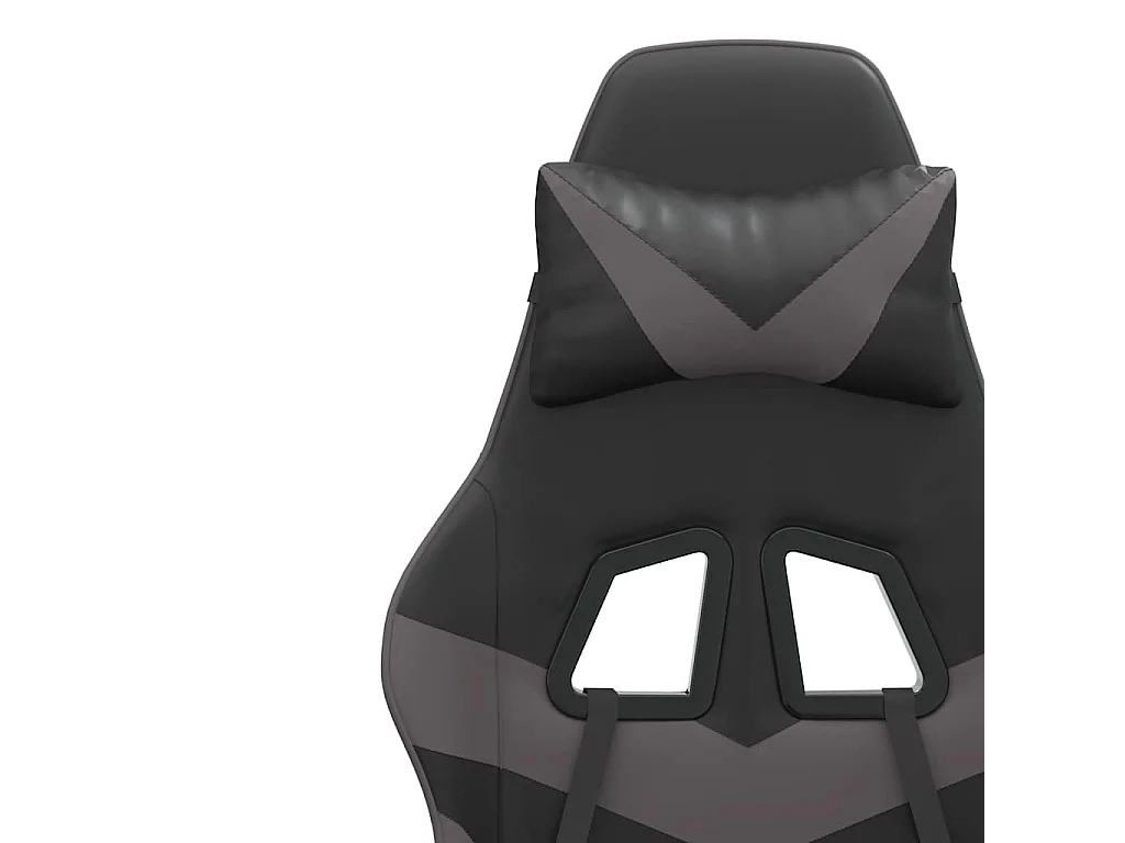 Chaise de jeu avec repose-pied Noir et gris Similicuir