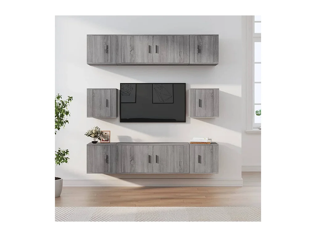 Ensemble de meubles TV 8 pcs Sonoma gris Bois d'ingénierie