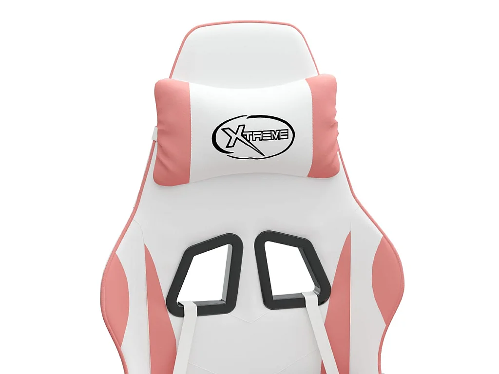 Cadeira gaming couro artificial branco e rosa