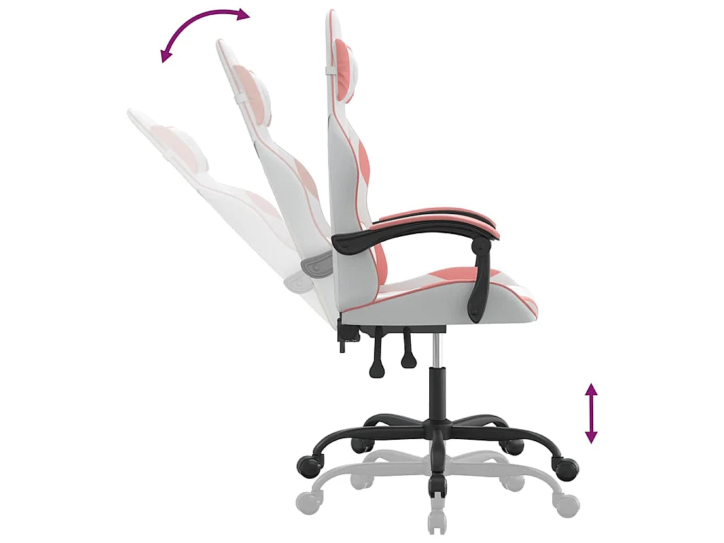 Chaise de jeu Blanc et rose Similicuir