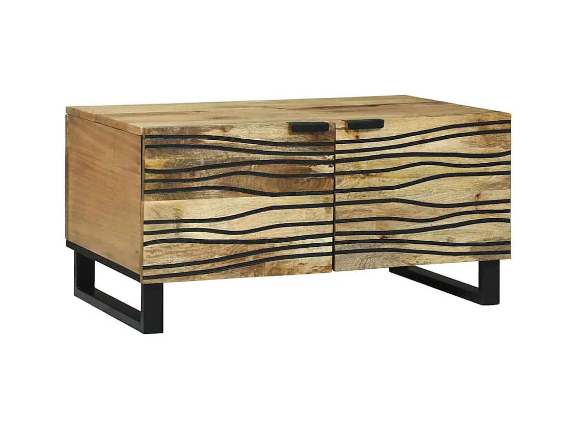 Table basse Marron et Noir 80 x 50 x 40 cm