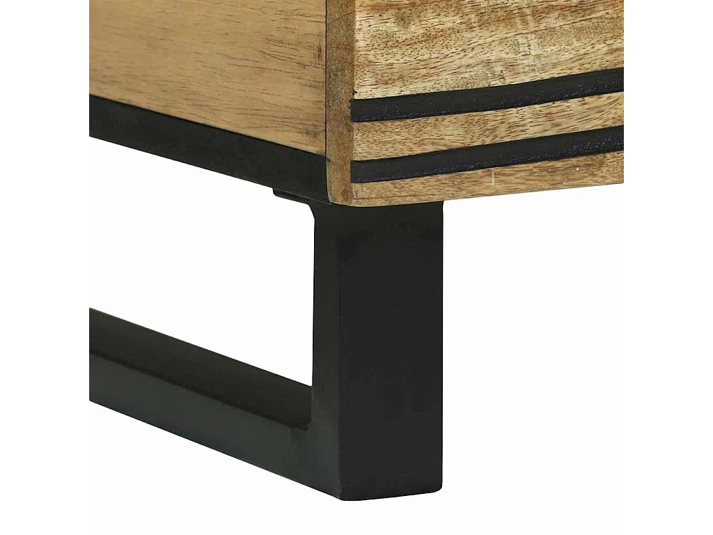 Mesa de Café Marrón y Negro 80 x 50 x 40 cm