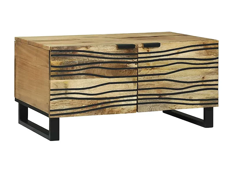 Mesa de centro Marrom e Preto 80 x 50 x 40 cm