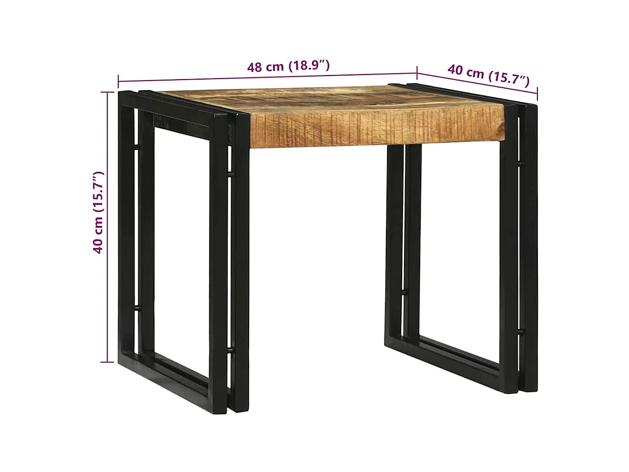 Table basse 2 pcs Marron bois de manguier massif