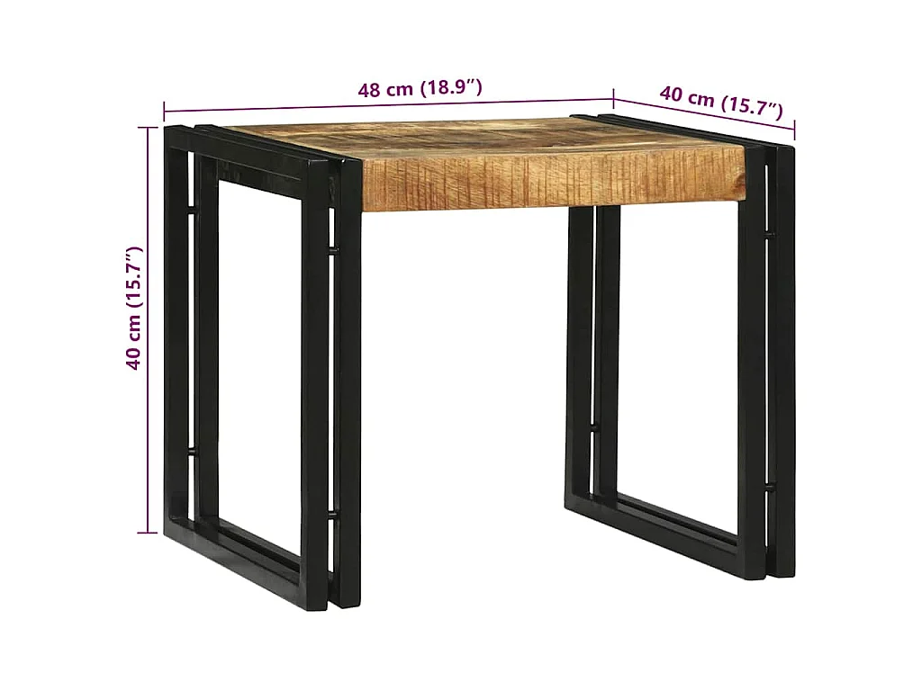 Table basse 2 pc Marron 48 x 40 x 40 cm Bois de mangue massif