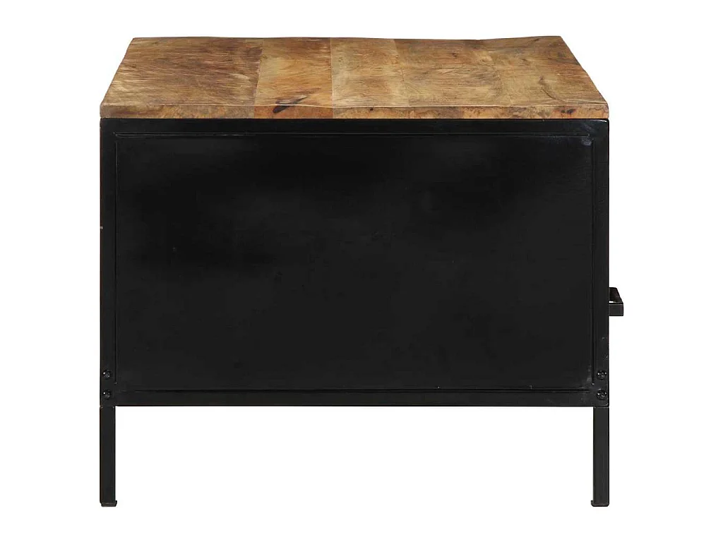Salontafel Bruin 90 x 50 x 40 cm Massief Mangohout en Metaal