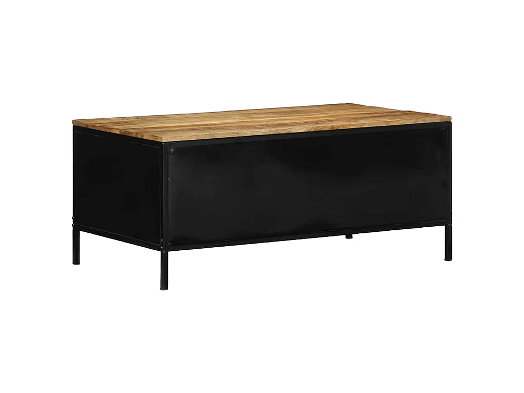 Salontafel Bruin 90 x 50 x 40 cm Massief Mangohout en Metaal