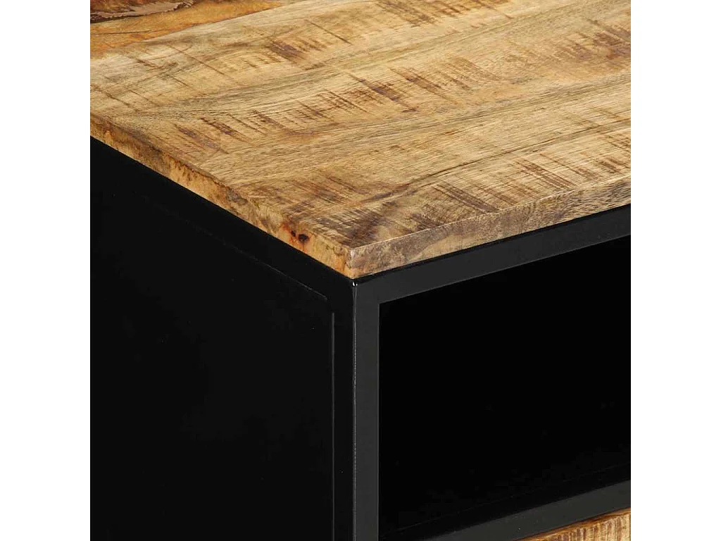 Salontafel Bruin 90 x 50 x 40 cm Massief Mangohout en Metaal