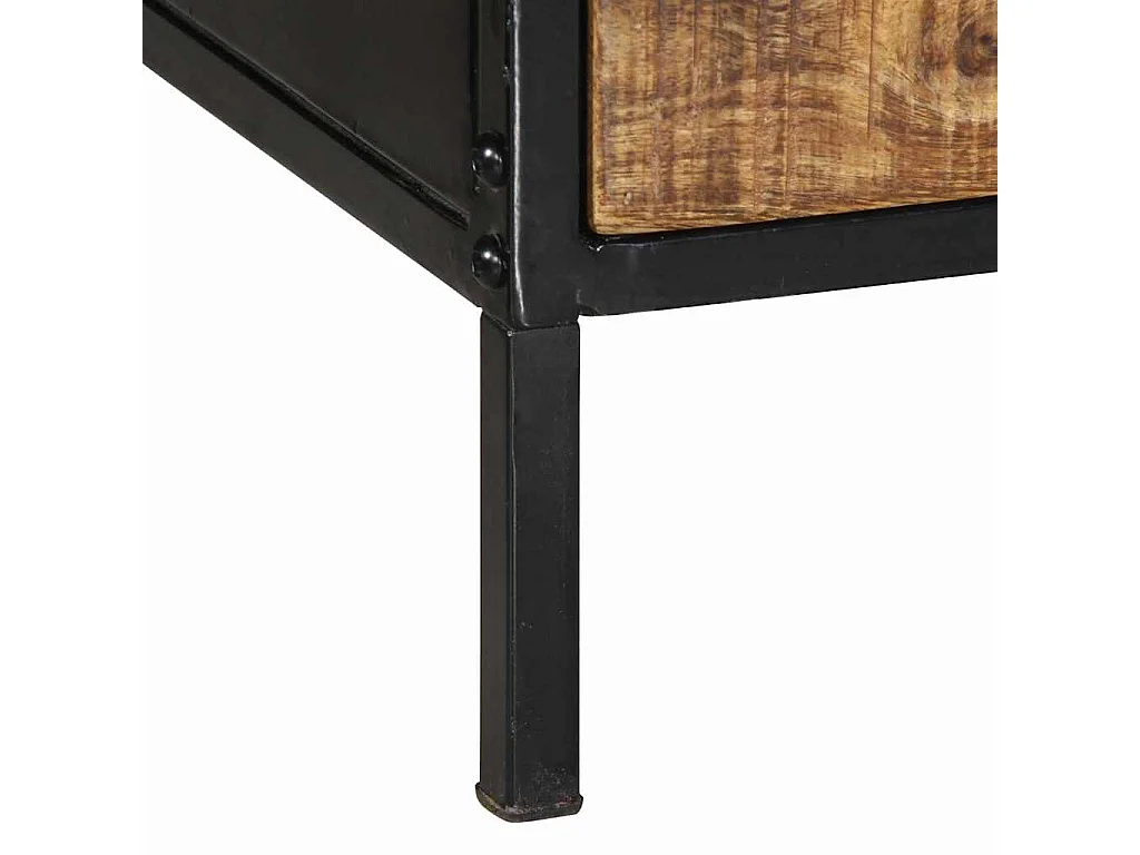 Salontafel Bruin 90 x 50 x 40 cm Massief Mangohout en Metaal