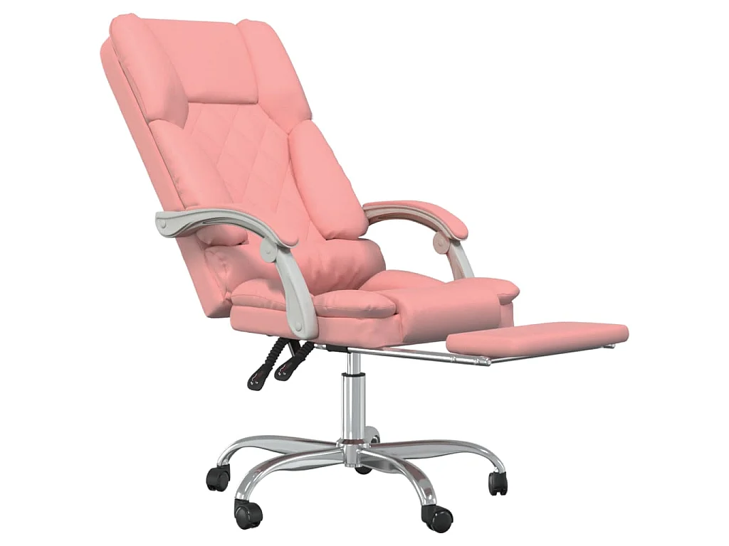 Poltrona da Ufficio Massaggiante Reclinabile rosa in Similpelle
