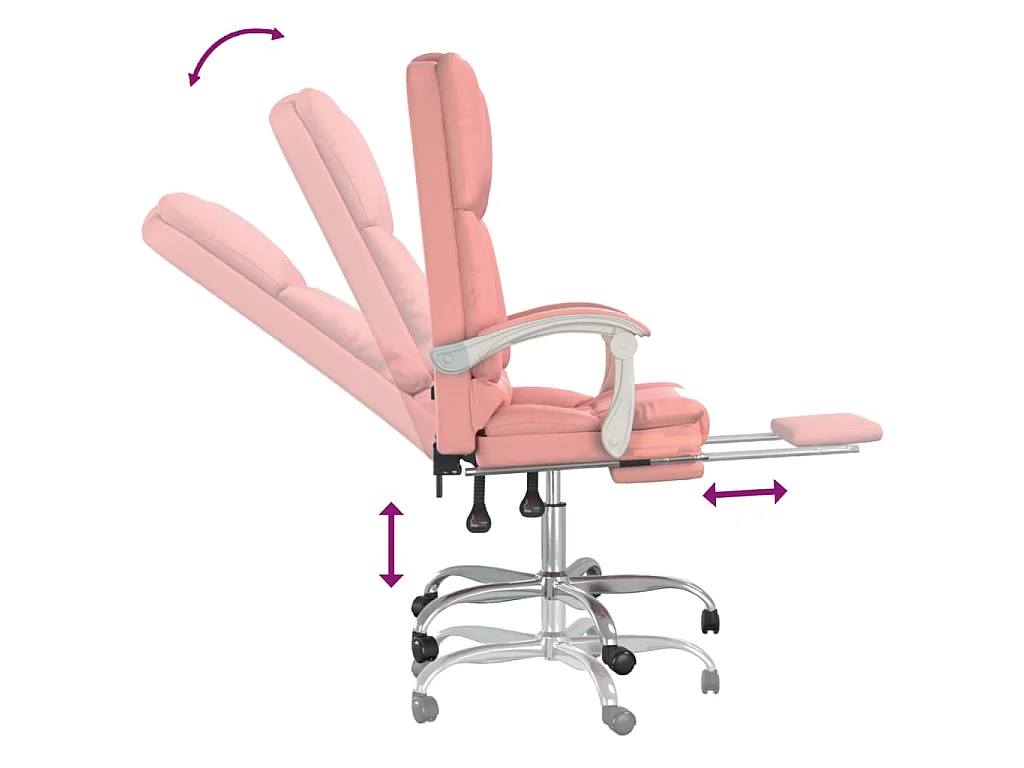 Poltrona da Ufficio Massaggiante Reclinabile rosa in Similpelle