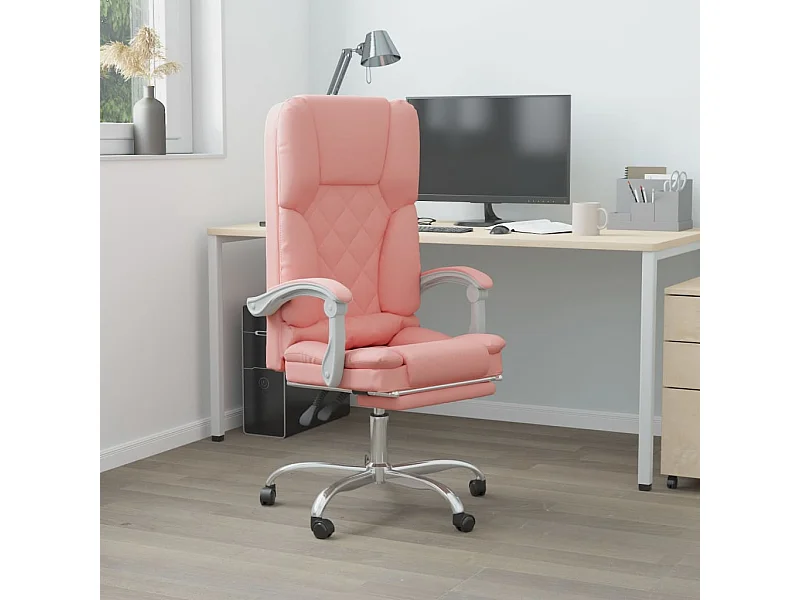 Fauteuil de massage inclinable de bureau Rose Similicuir