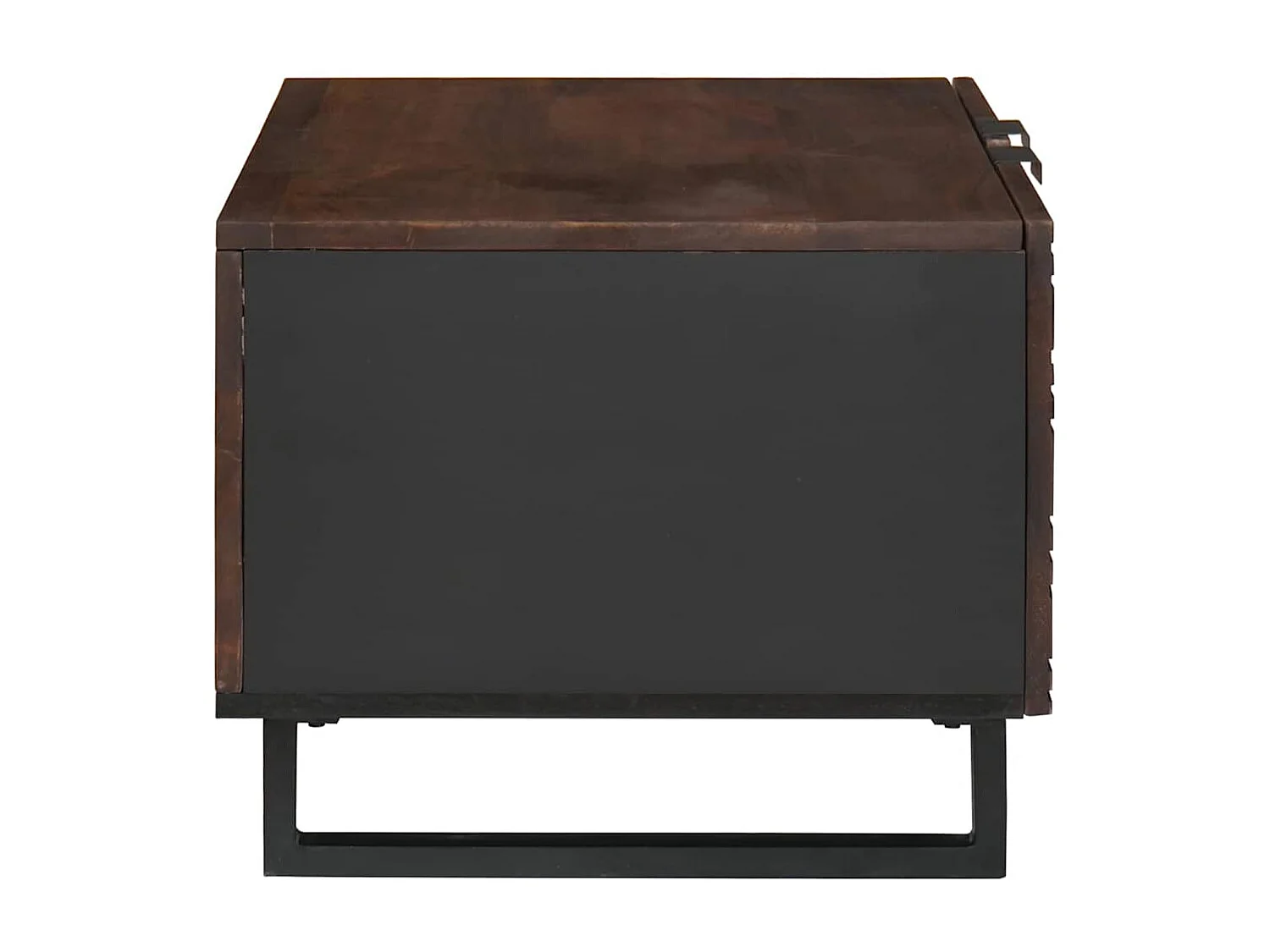 Couchtisch Braun und Schwarz 80 x 50 x 40 cm Massivholz Akazie