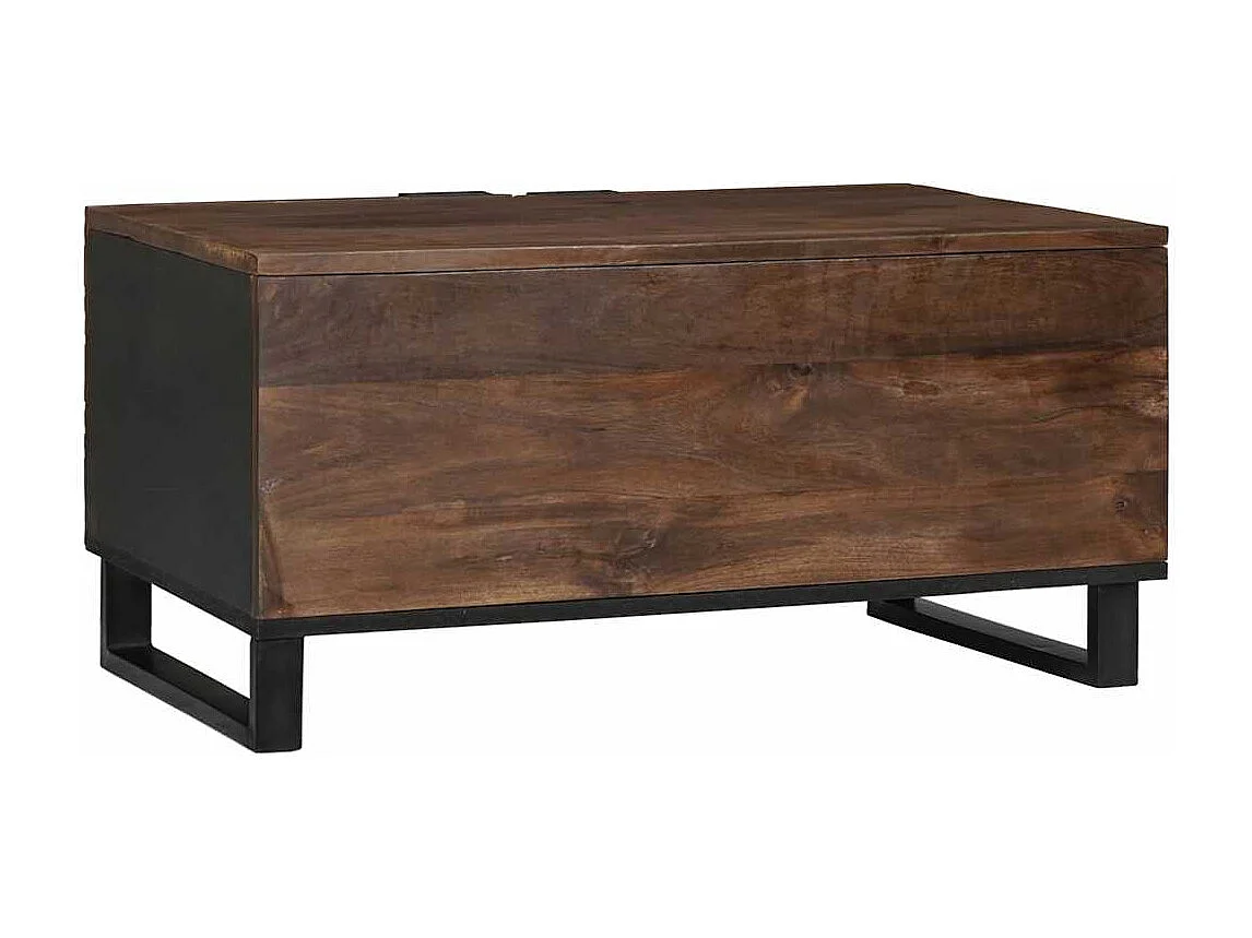Table basse Marron et Noir 80 x 50 x 40 cm Bois d'acacia massif