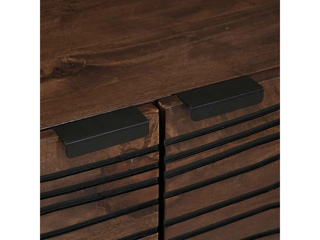 Table basse Marron et Noir 80 x 50 x 40 cm Bois d'acacia massif