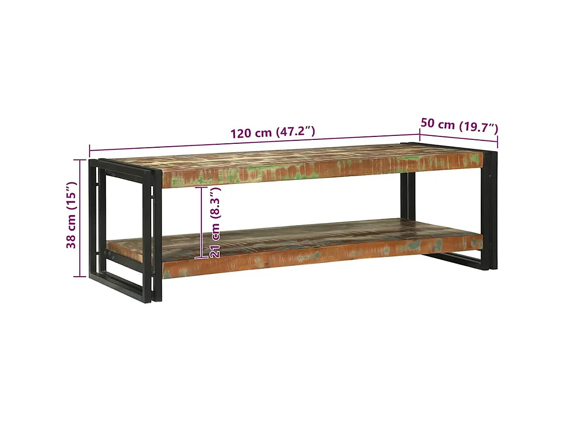 Table basse Multicolore bois de récupération massif