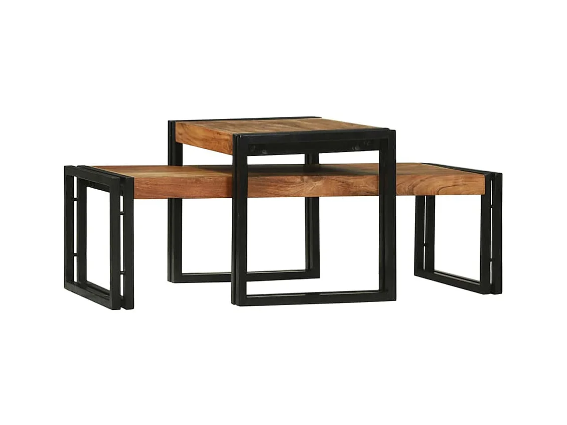 Couchtisch 2 pcs Braun 48 x 40 x 40 cm Akazie Massivholz