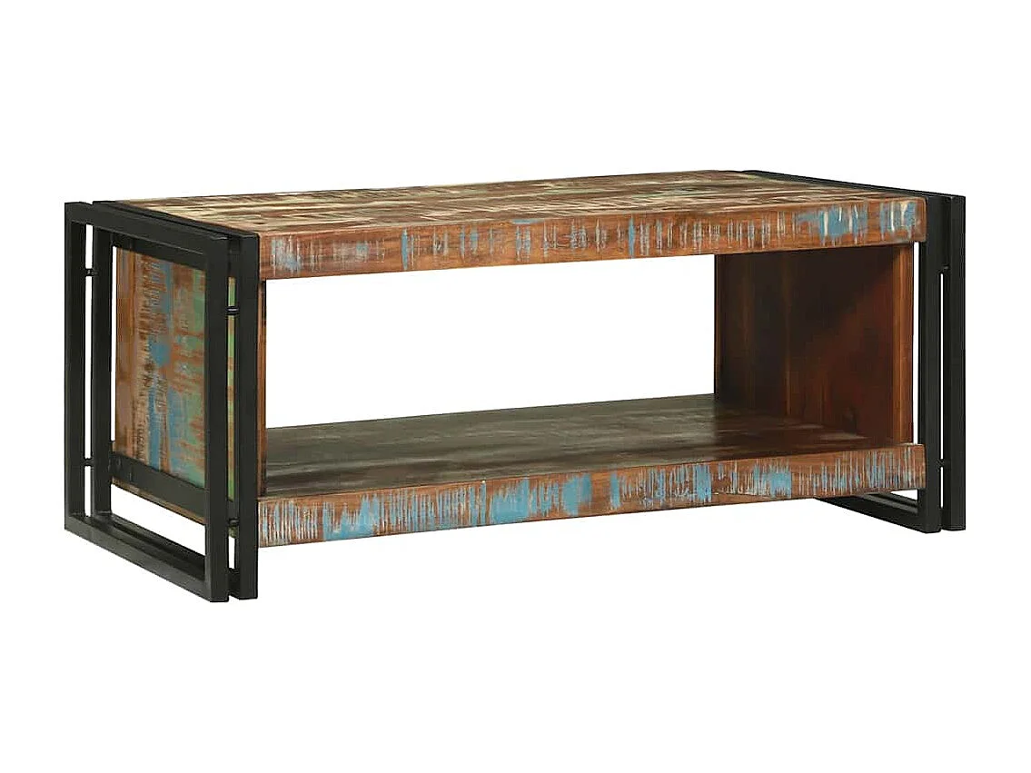 Tavolino da salotto 90 x 50 x 38 cm legno massello di riciclo