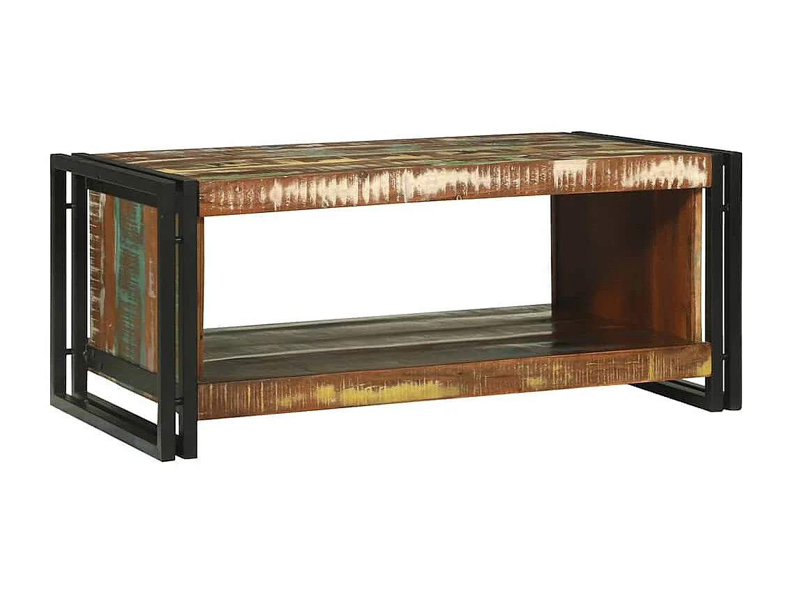 Table basse Multicolore 90 x 50 x 38 cm Bois Recyclé Solide