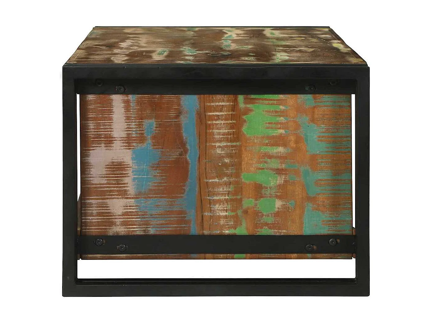 Table basse Multicolore 90 x 50 x 38 cm Bois Recyclé Solide