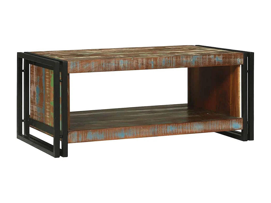 Table basse Multicolore 90 x 50 x 38 cm Bois Recyclé Solide