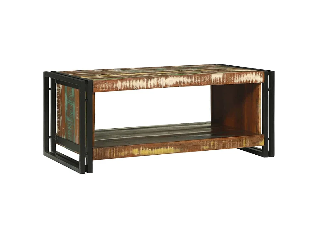 Table basse Multicolore 90 x 50 x 38 cm Bois Recyclé Solide