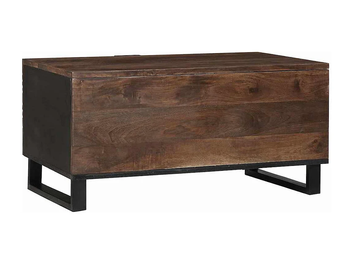 Table basse Marron et Noir 80 x 50 x 40 cm Bois d'acacia massif