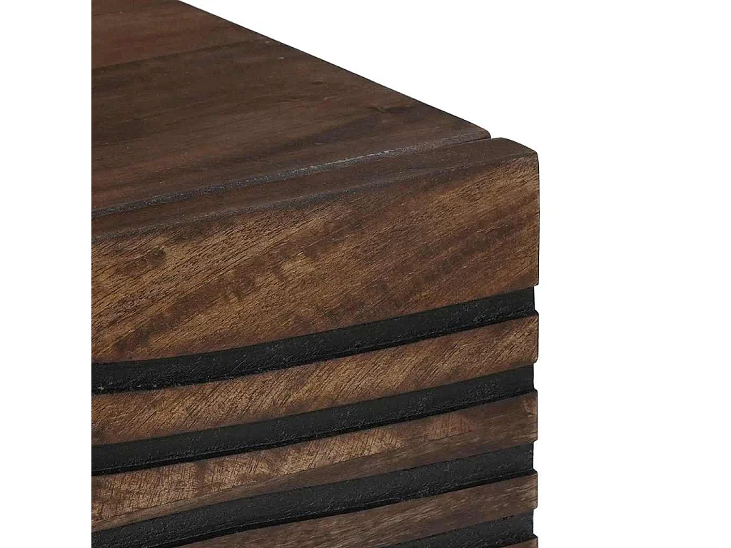 Table basse Marron et Noir 80 x 50 x 40 cm Bois d'acacia massif