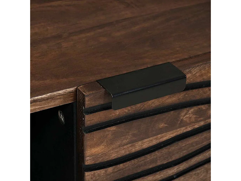 Table basse Marron et Noir 80 x 50 x 40 cm Bois d'acacia massif