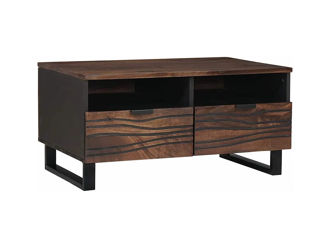 Table basse with Drawer Marron et Noir 80 x 54 x 40 cm