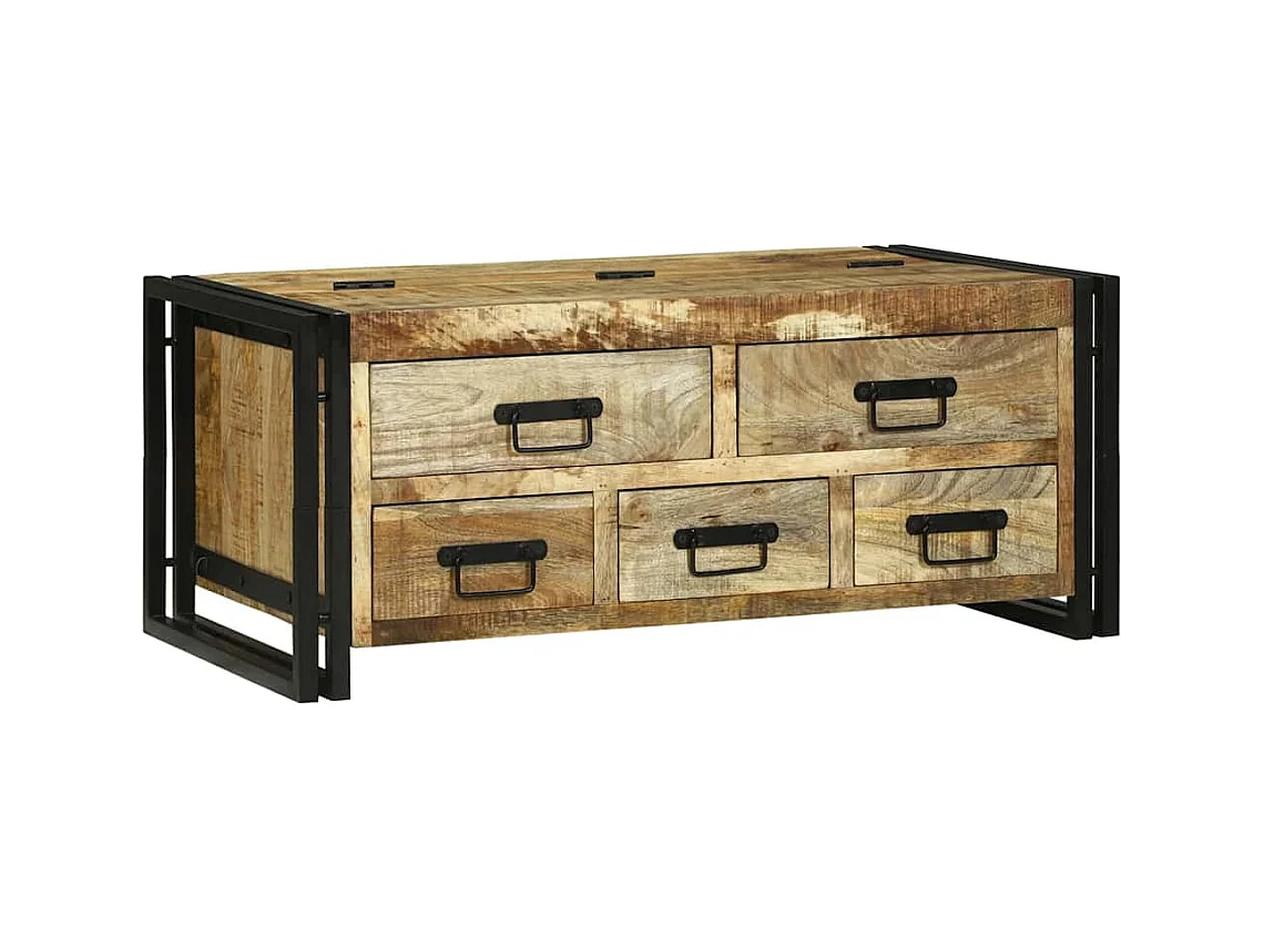 Table basse Marron 90 x 50 x 38 cm Bois de manguier brut massif