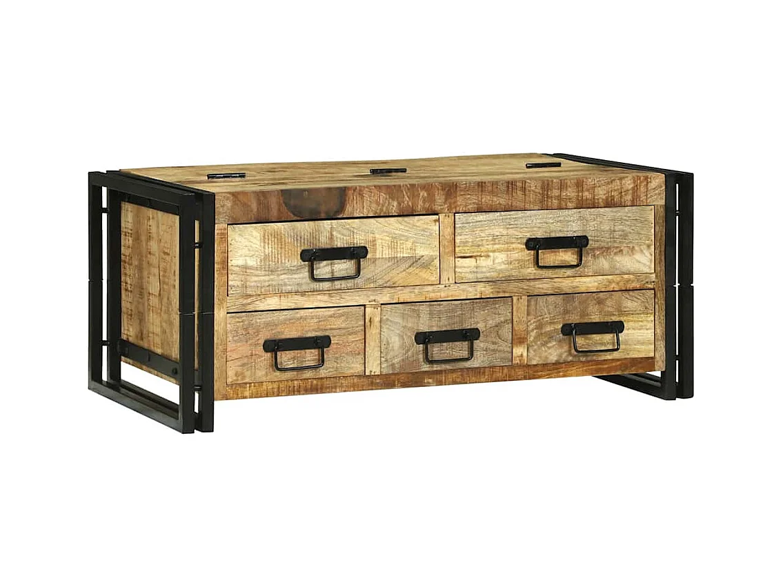 Table basse Marron 90 x 50 x 38 cm Bois de manguier brut massif