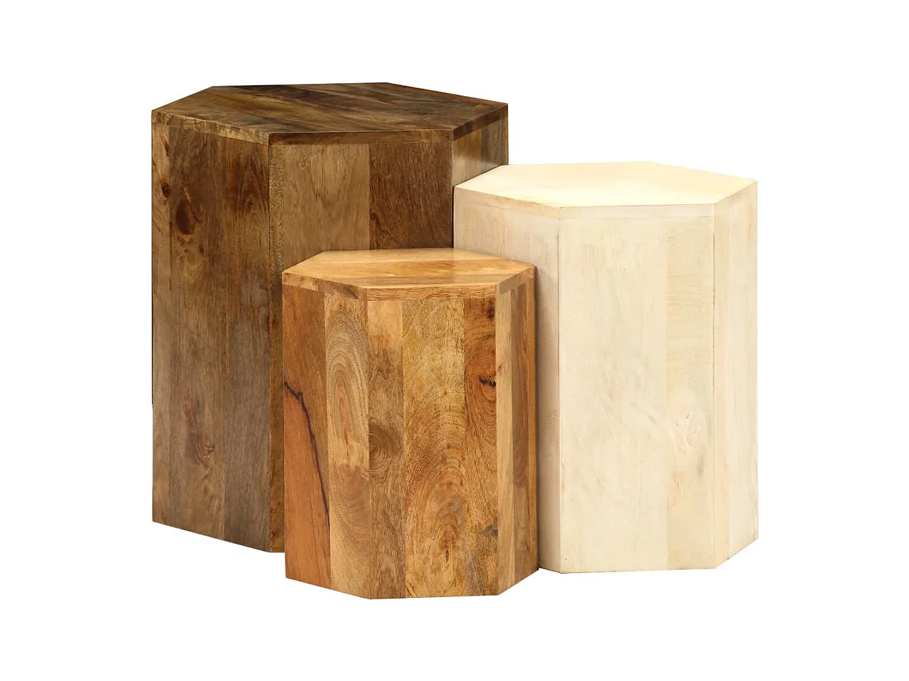 Ensemble de table basse 3 pcs Bois de manguier massif