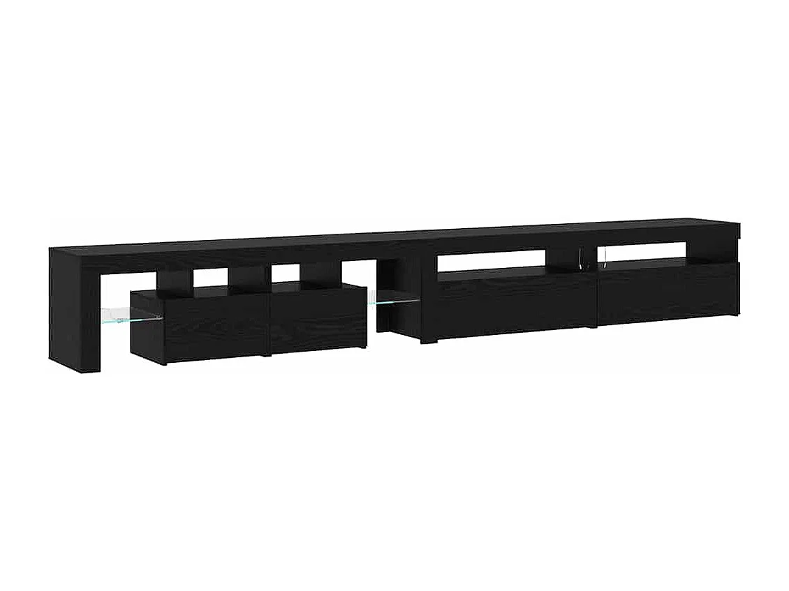 TV-kast 3 pcs Zwart Eiken 260 x 37 x 40 cm Bewerkt hout