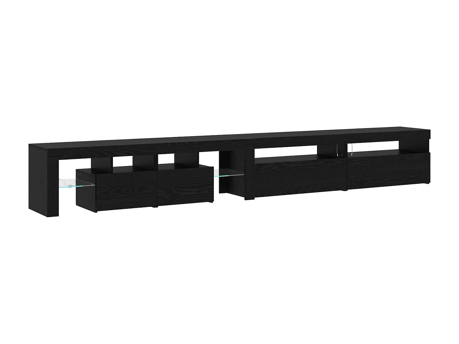 Meuble TV 3 pcs Chêne noir 260 x 37 x 40 cm Bois d'ingénierie