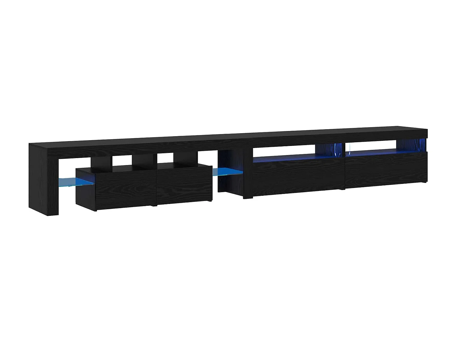 Meuble TV 3 pcs Chêne noir 290 x 36,5 x 40 cm Bois d'ingénierie