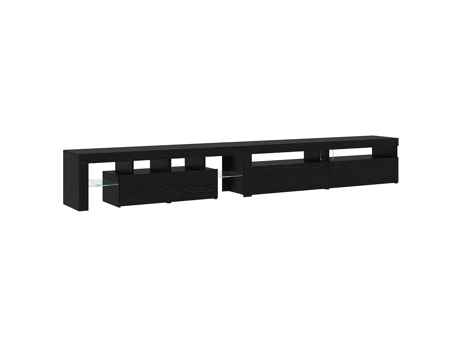 Meuble TV 3 pcs Chêne noir 290 x 36,5 x 40 cm Bois d'ingénierie