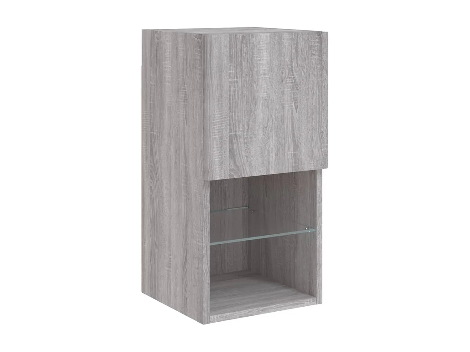 Muebles de TV de pared con luces LED 4 piezas gris Sonoma