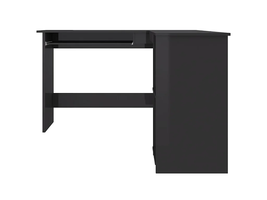 Scrivania Angolare a L Nero Lucido 120x140x75cm Multistrato