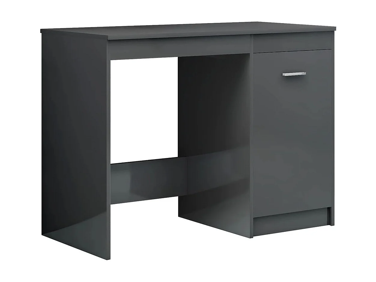 Schreibtisch Hochglanz-Grau 100x50x76 cm Holzwerkstoff