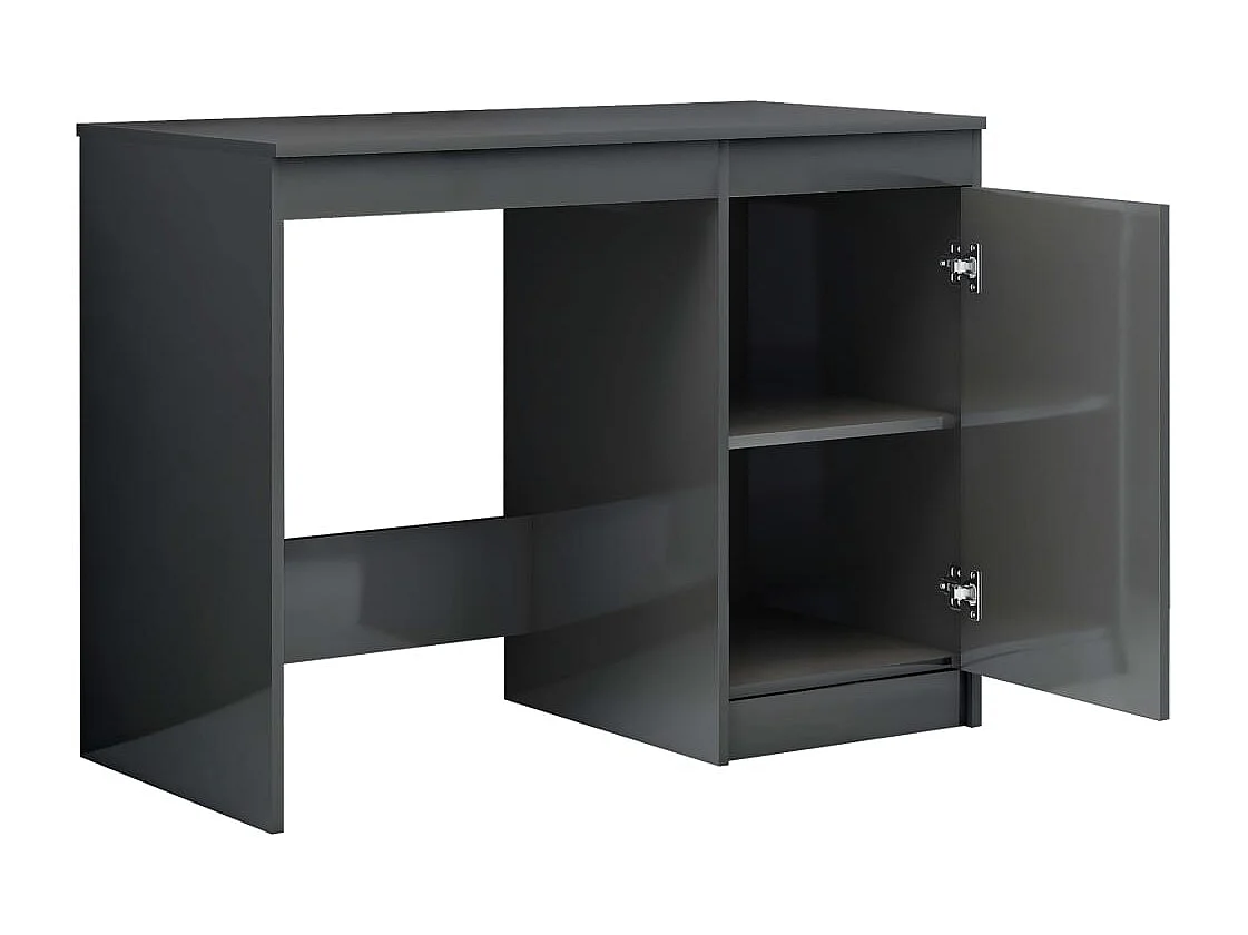 Schreibtisch Hochglanz-Grau 100x50x76 cm Holzwerkstoff