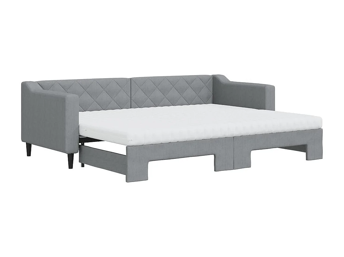 Divano Letto Estraibile Materassi Grigio Chiaro 80x200 Tessuto