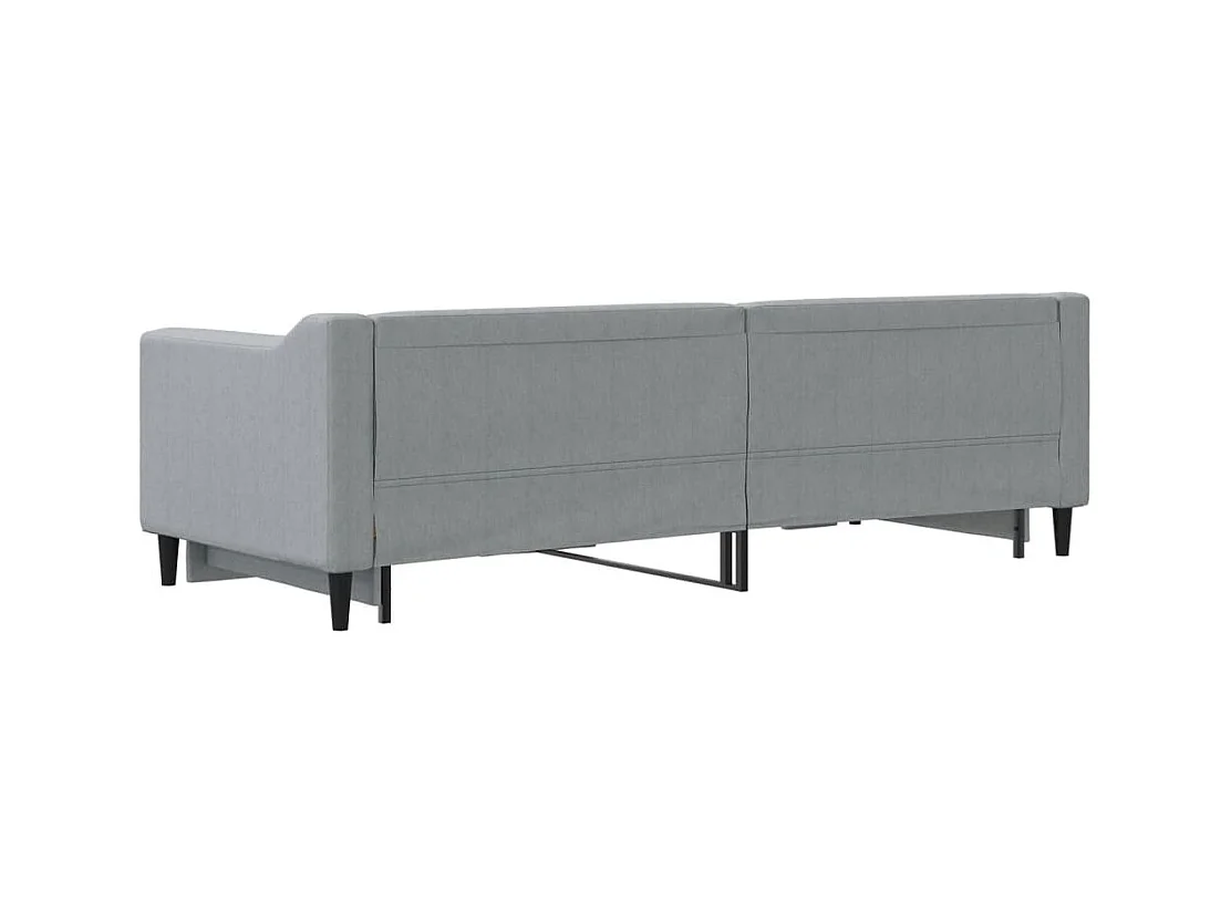 Lit de jour avec gigogne sans matelas gris clair 80x200 cm