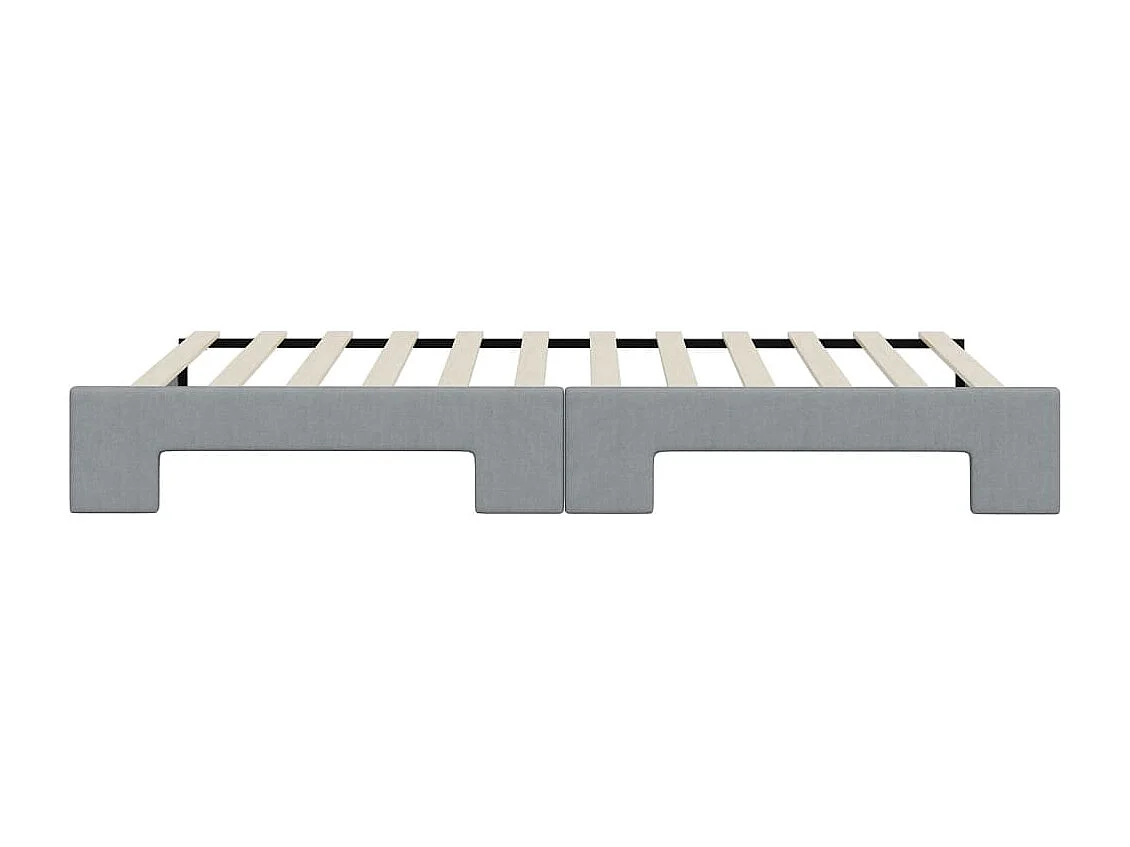 Lit de jour avec gigogne sans matelas gris clair 80x200 cm