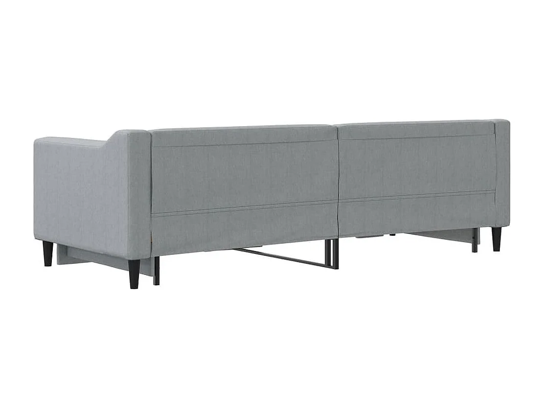 Lit de jour avec gigogne sans matelas gris clair 80x200 cm